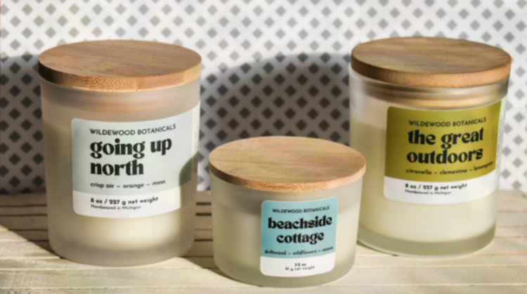 summer scents collection featuring going up north, beachside cottage, and the great outdoors by wildewood botanicals