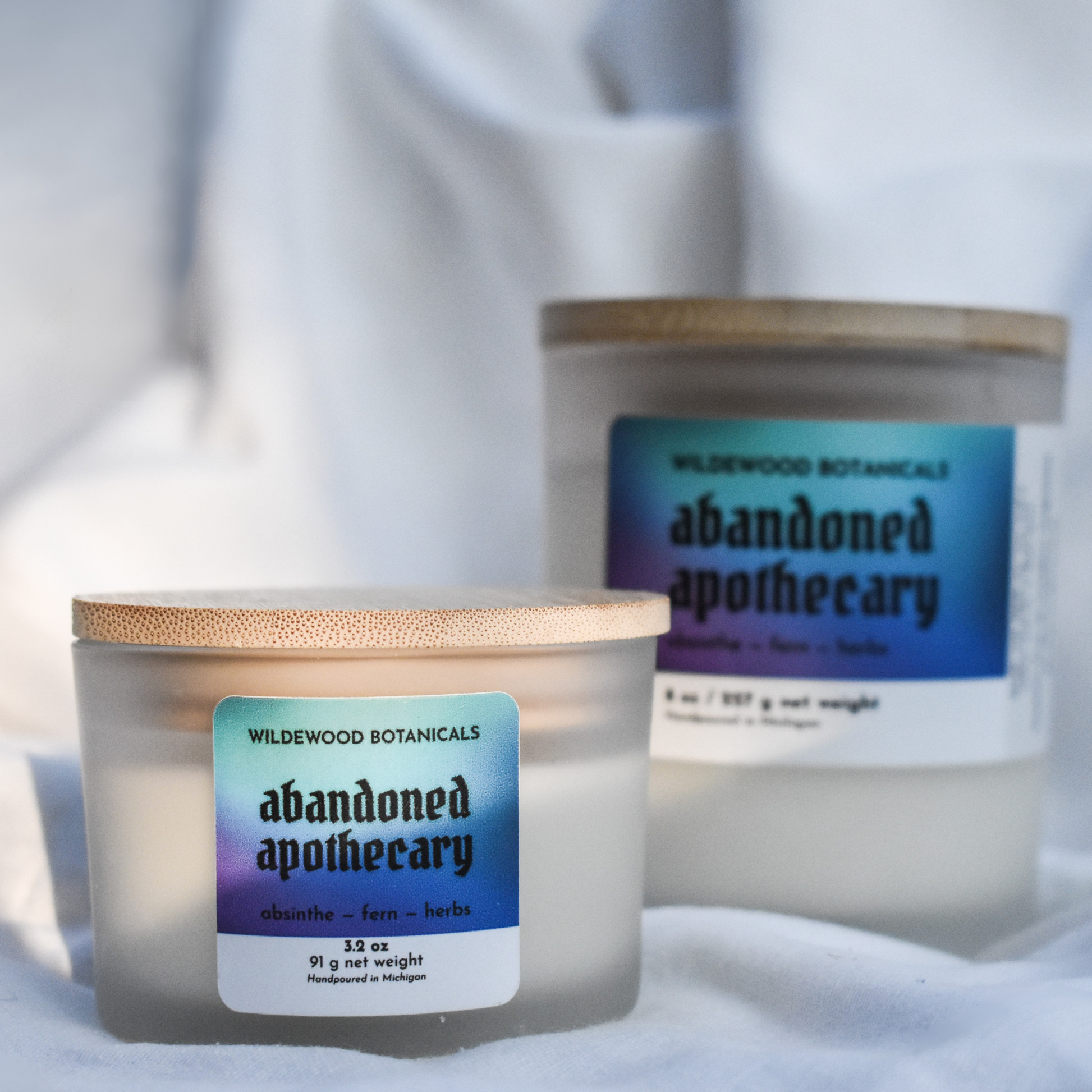 Abandoned Apothecary Soy Candle - regular and mini sized candles by wildewood Botanicals