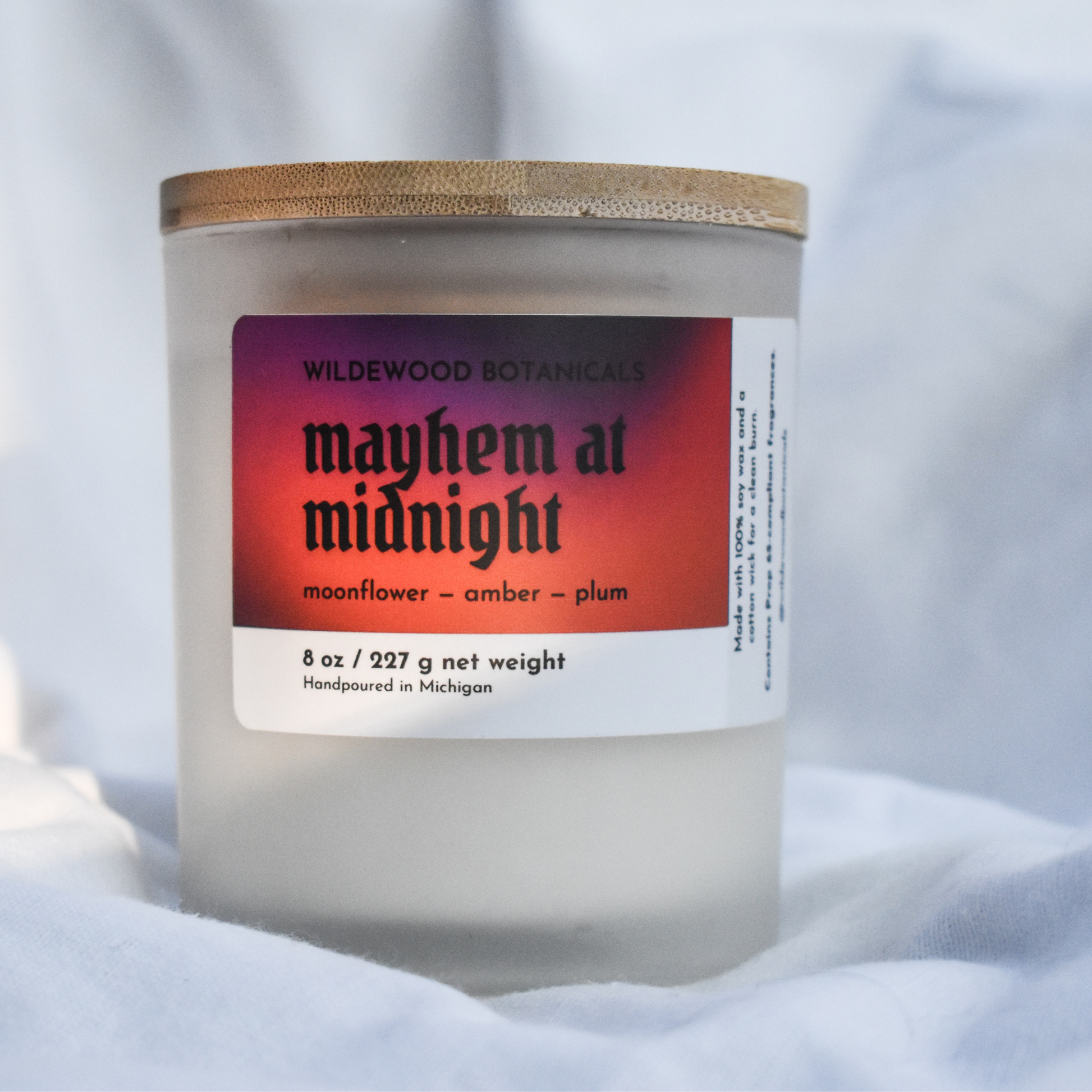 mayhem at midnight candle by wildewood botanicals 